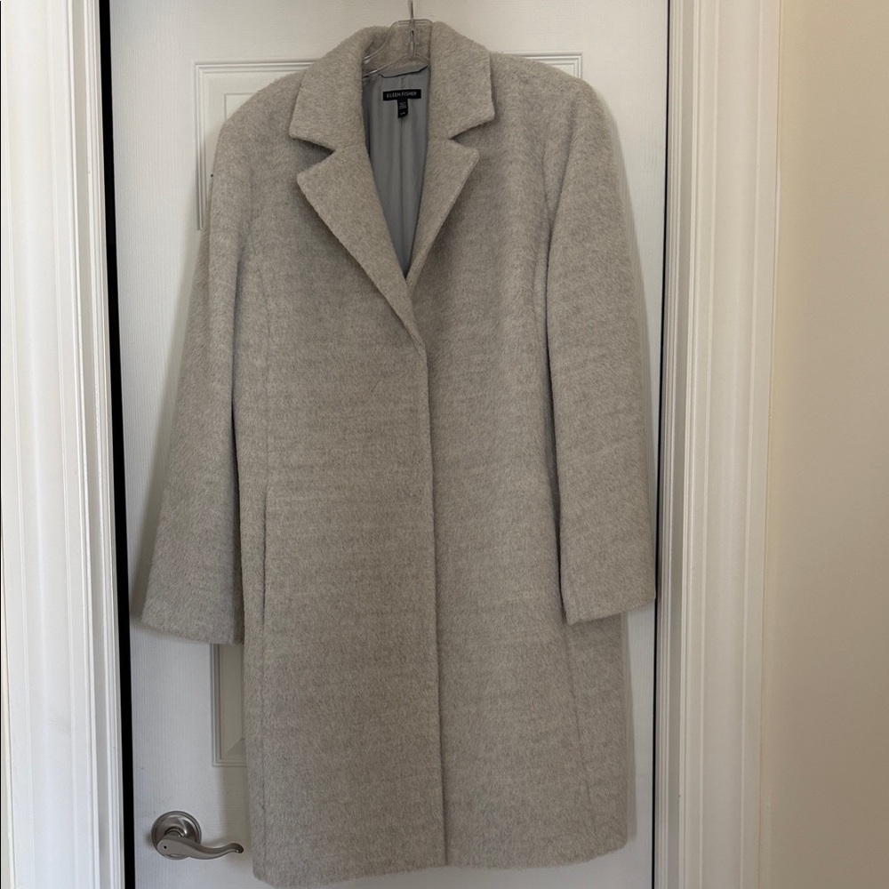 Eileen Fisher Light Gray Alpaca Blend Coat